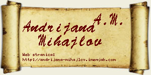 Andrijana Mihajlov vizit kartica